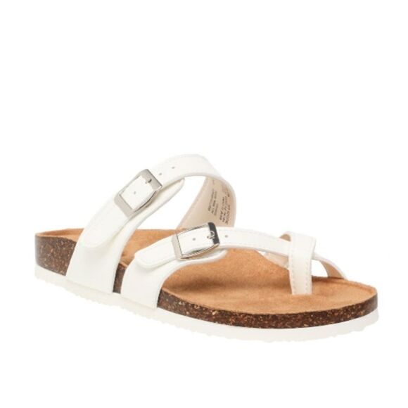 White Toe Thong Sandals 7wide - Picture 1 of 5